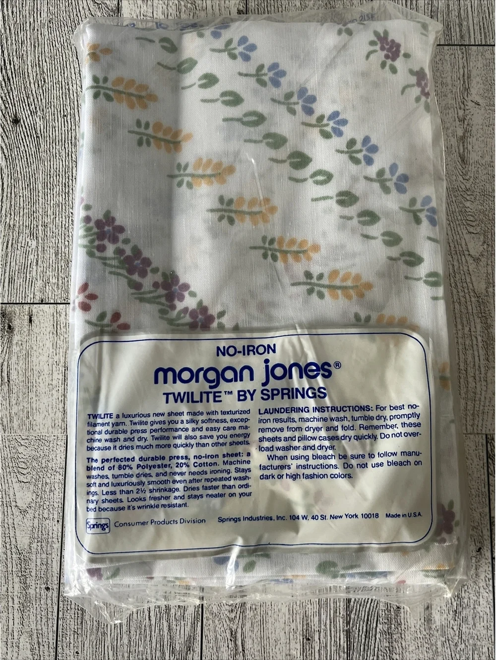 Vtg NEW Morgan Jones N0-IRON TWIN Fitted Sheet + 2 Pillow Cases USA Country Grdn